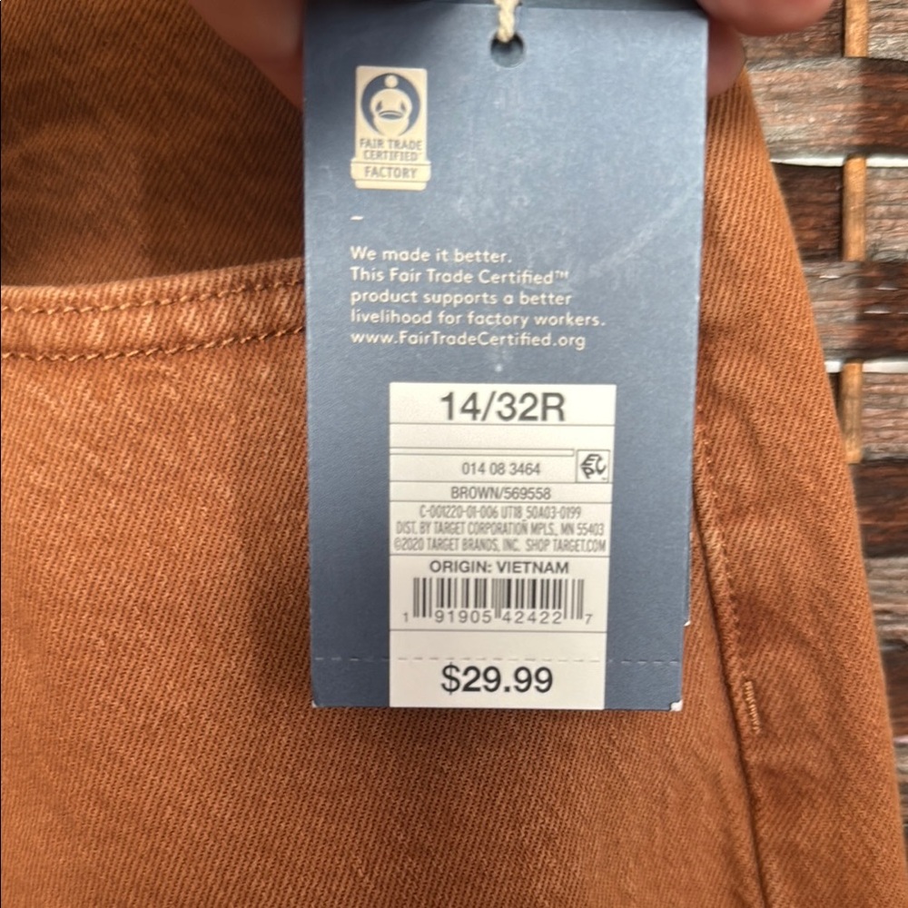 Universal Threads brown vintage straight leg denim Jeans pants NWT 14 / 32 - Picture 3 of 6